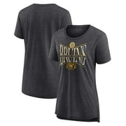 Women's Fanatics Heather Charcoal Boston Bruins Centennial Hockey Tri-Blend T-Shirt